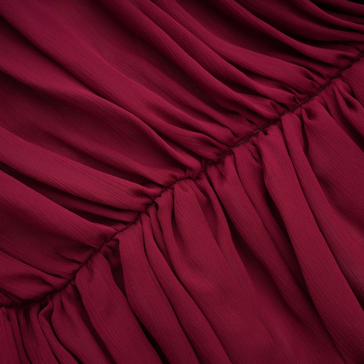 Théa Burgundy Asymmetrical Ruched Mini Dress (Final Sale-US Only)