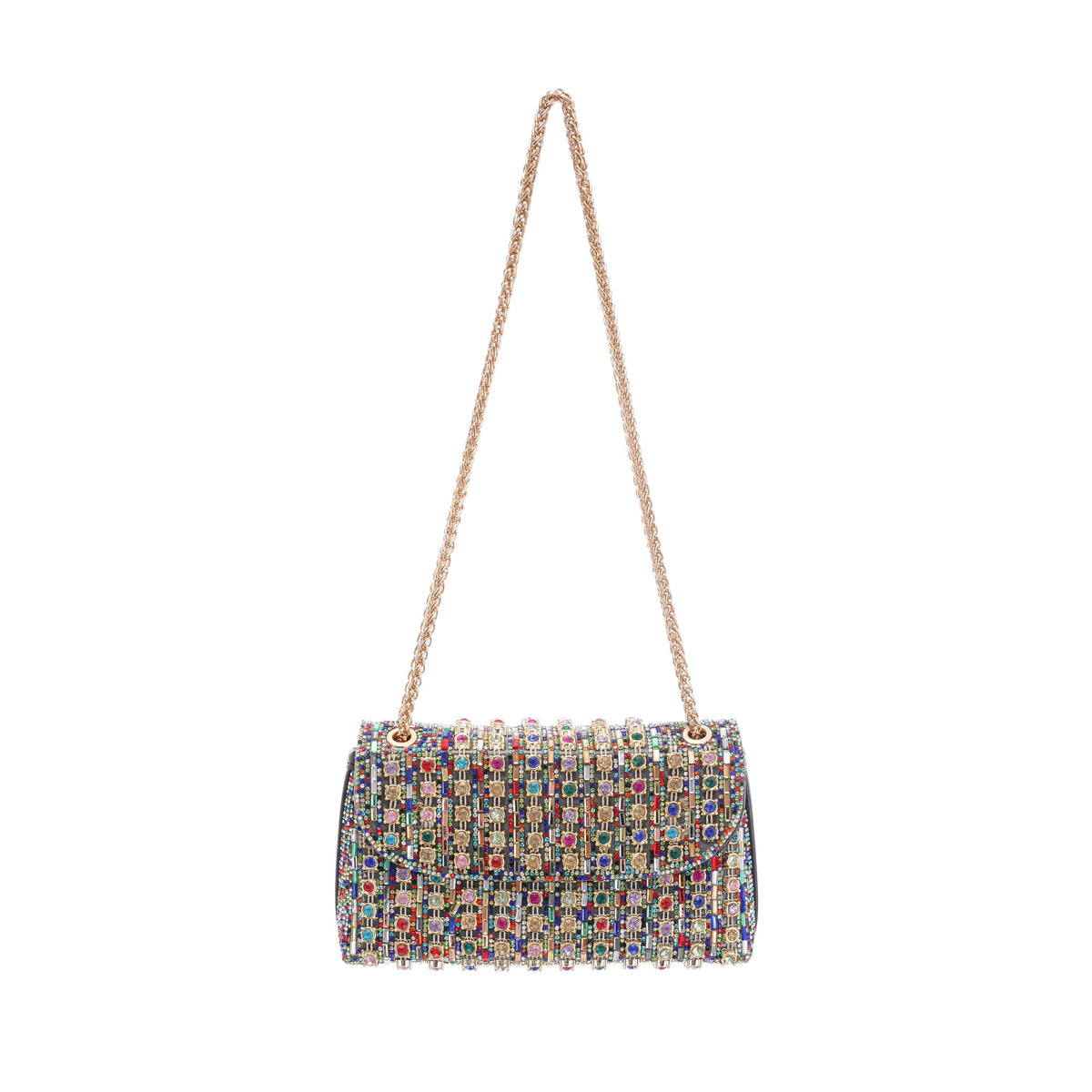 Jade crystal-embellished shoulder bag