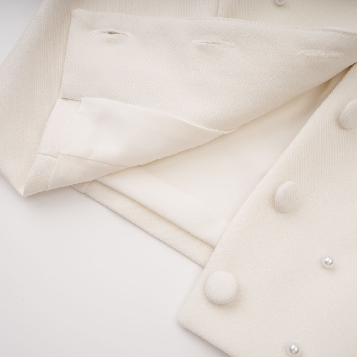 Maja White Faux Pearl Jacket & Pleated Skirt Set