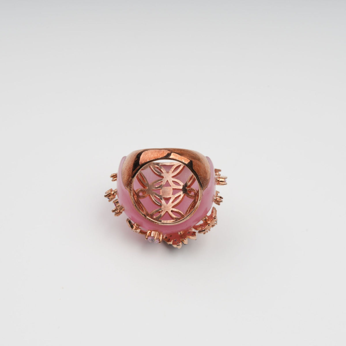 Radieuse Pink Curved Corner Opal Gemstone Ring
