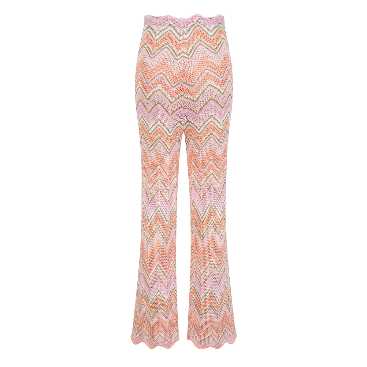 Irina Pink Zigzag Pointelle Knit Matching Set