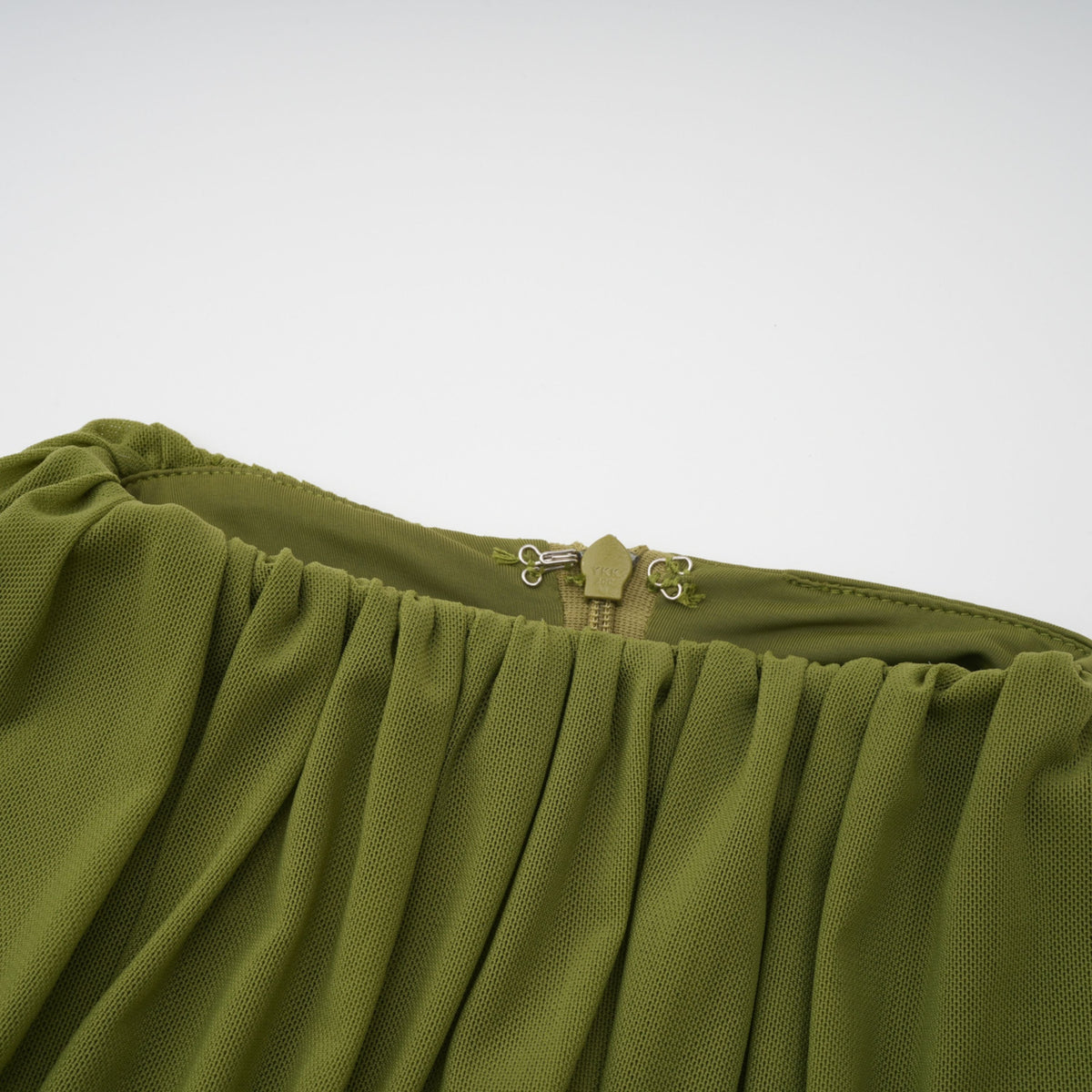 Emilia Green Asymmetrical Ribbon Draped Maxi Dress (Final Sale-US Only)