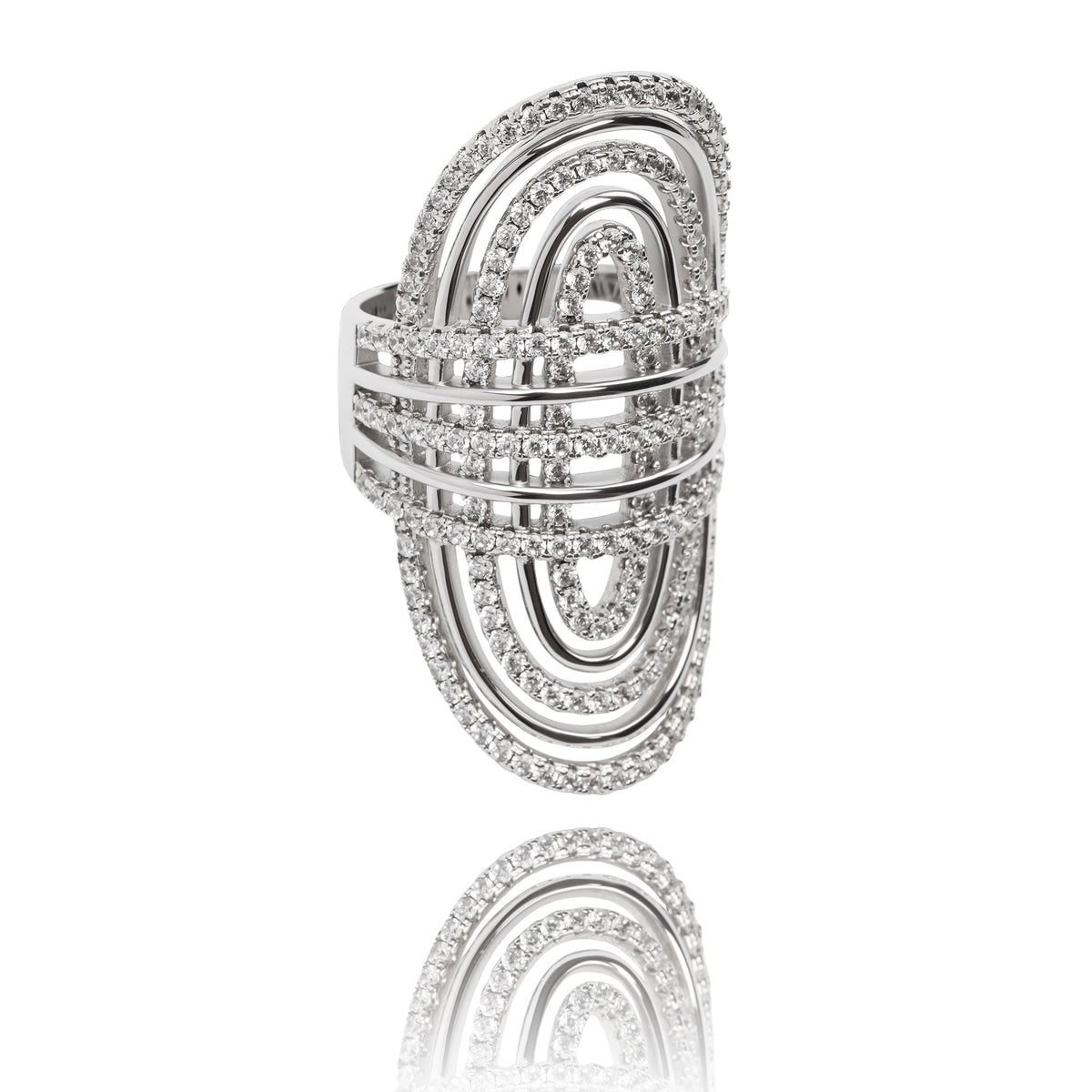 Médaille Geometric Multi-Band Sterling Silver Ring