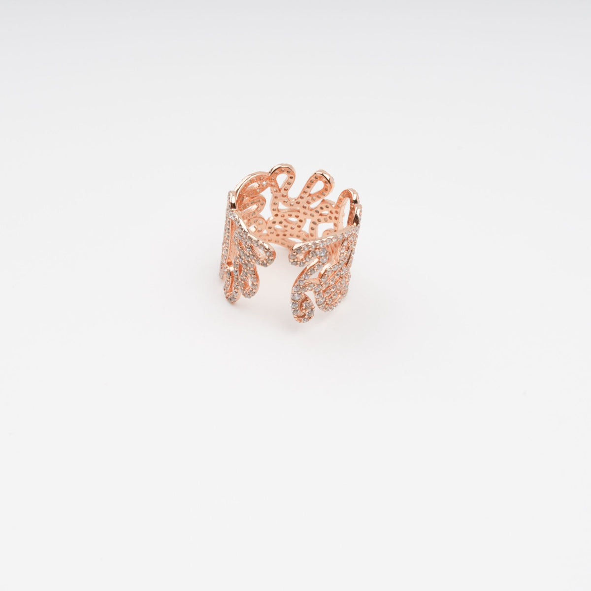 Écorce Gold Tone Open End Sterling Silver Adjustable Ring