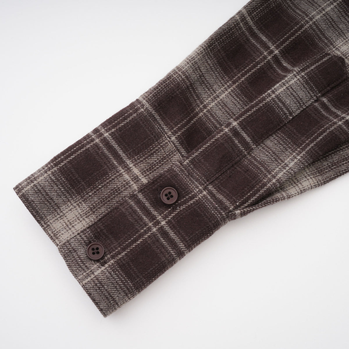 Amber Brown Plaid Tailored Cutout Blouse (Final Sale)
