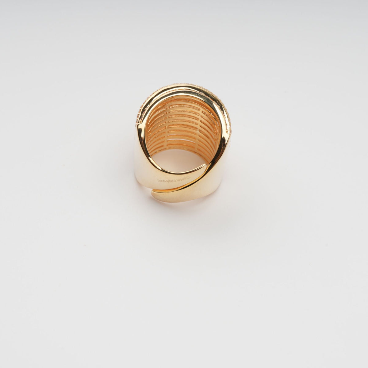 Soupir Gold Tone Multi-Band Adjustable Sterling Silver Ring