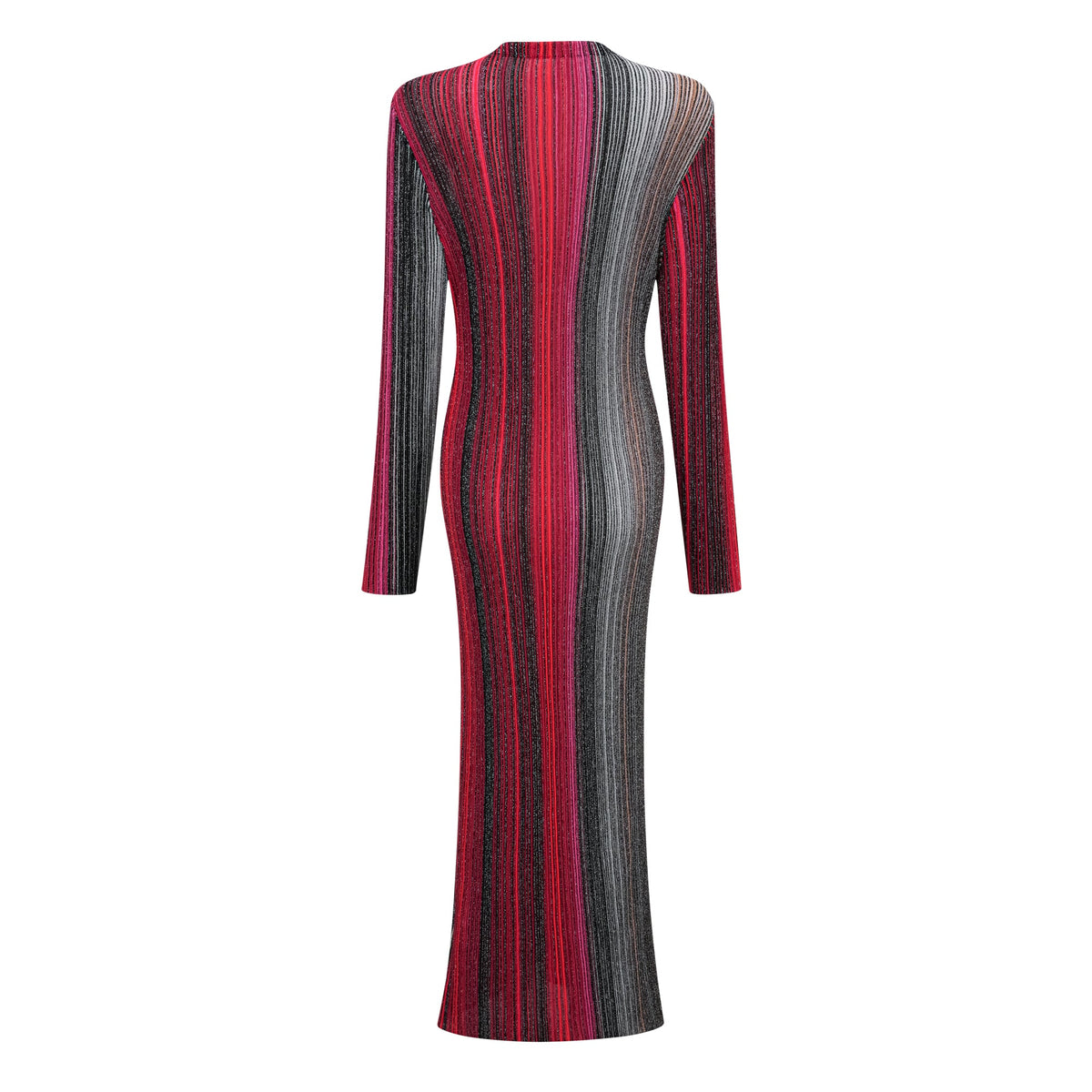 Ulysse Red Metallic Knit Long Cardigan (Final Sale)