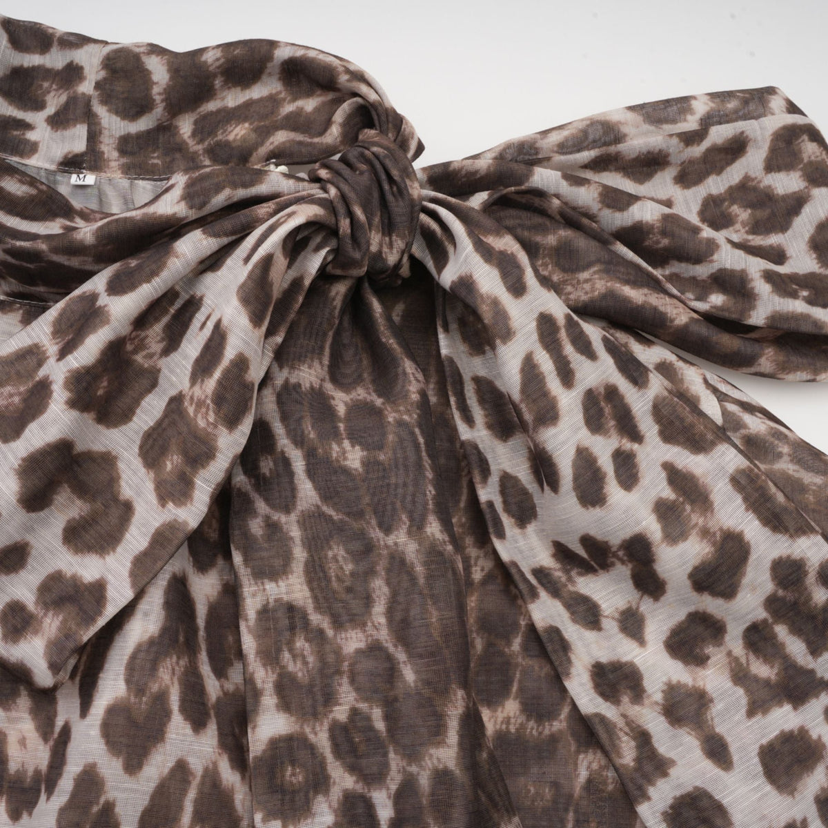 Belle leopard-print oversize-sleeved blouse