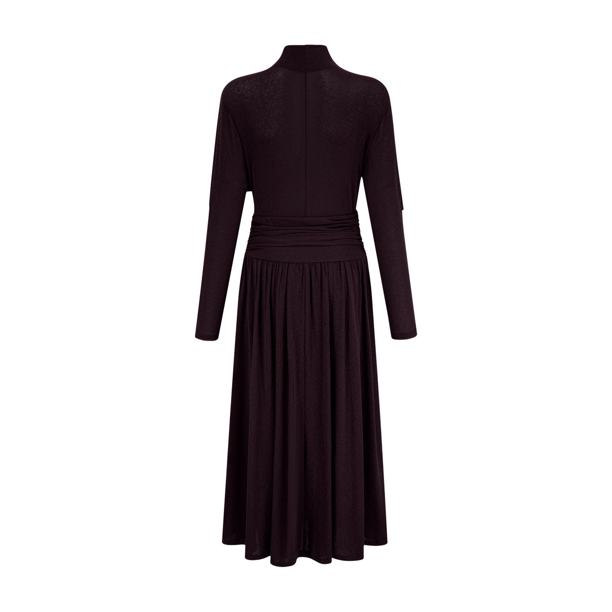 Camille Red Ruched Midi Dress with Flap Design Detail (Final Sale)