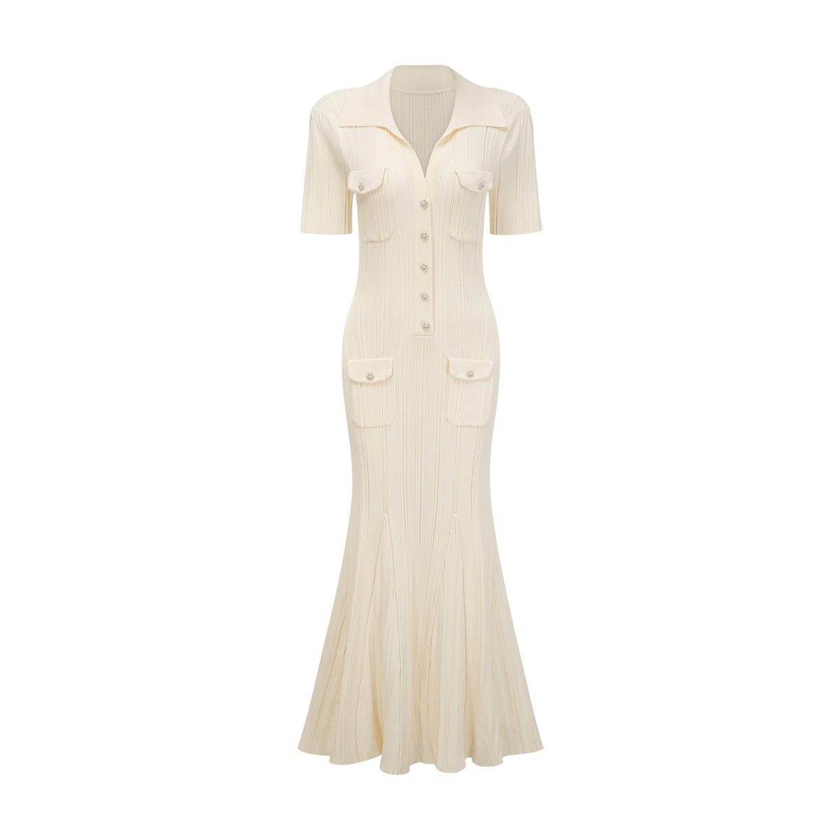 Nouria neutrals ribbed-knit midi dress