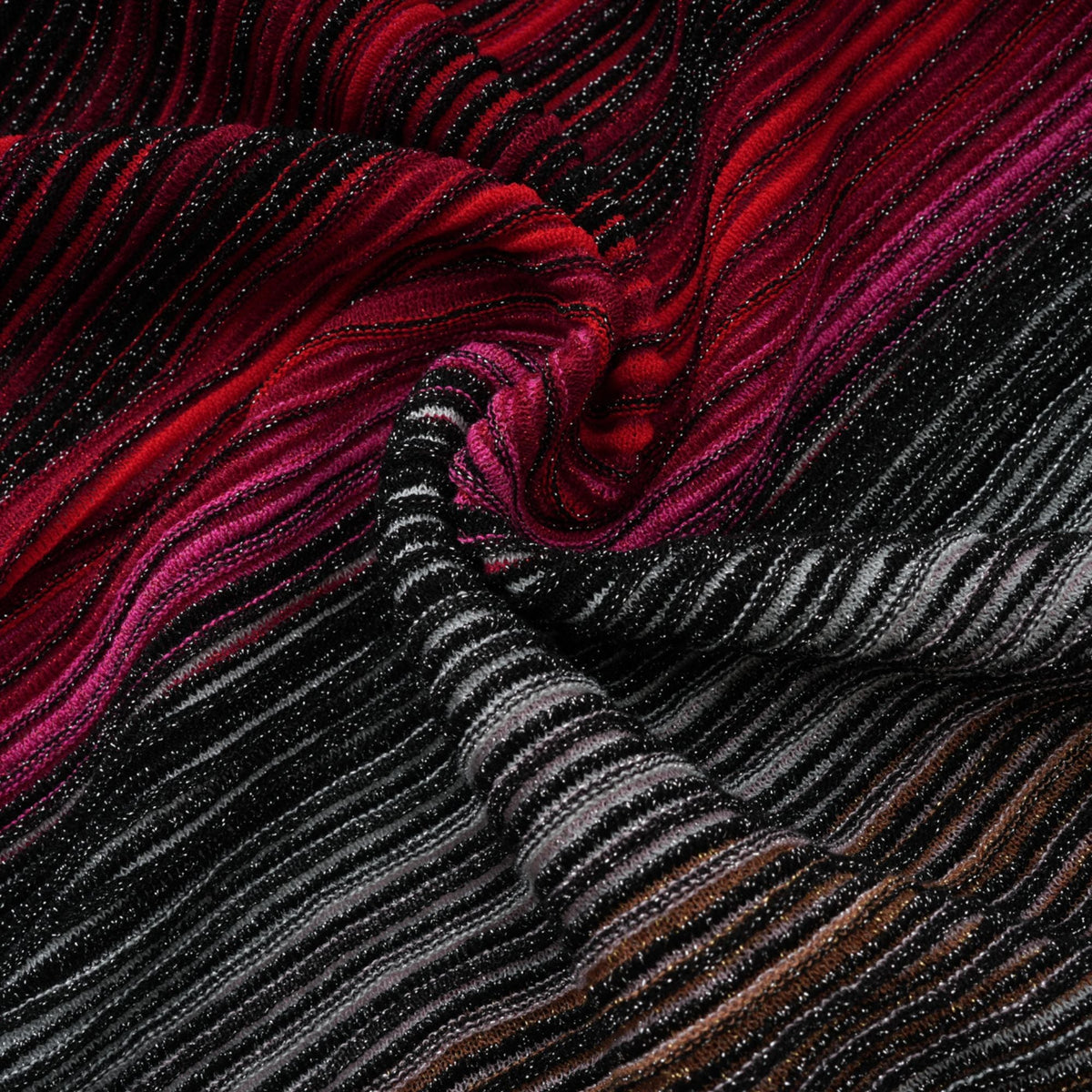 Ulysse Red Metallic Knit Long Cardigan