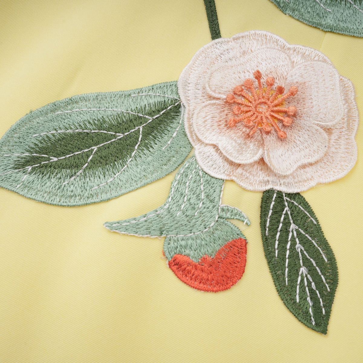 Abigail Yellow Floral Embroidered Mini Dress (Final Sale-US Only)