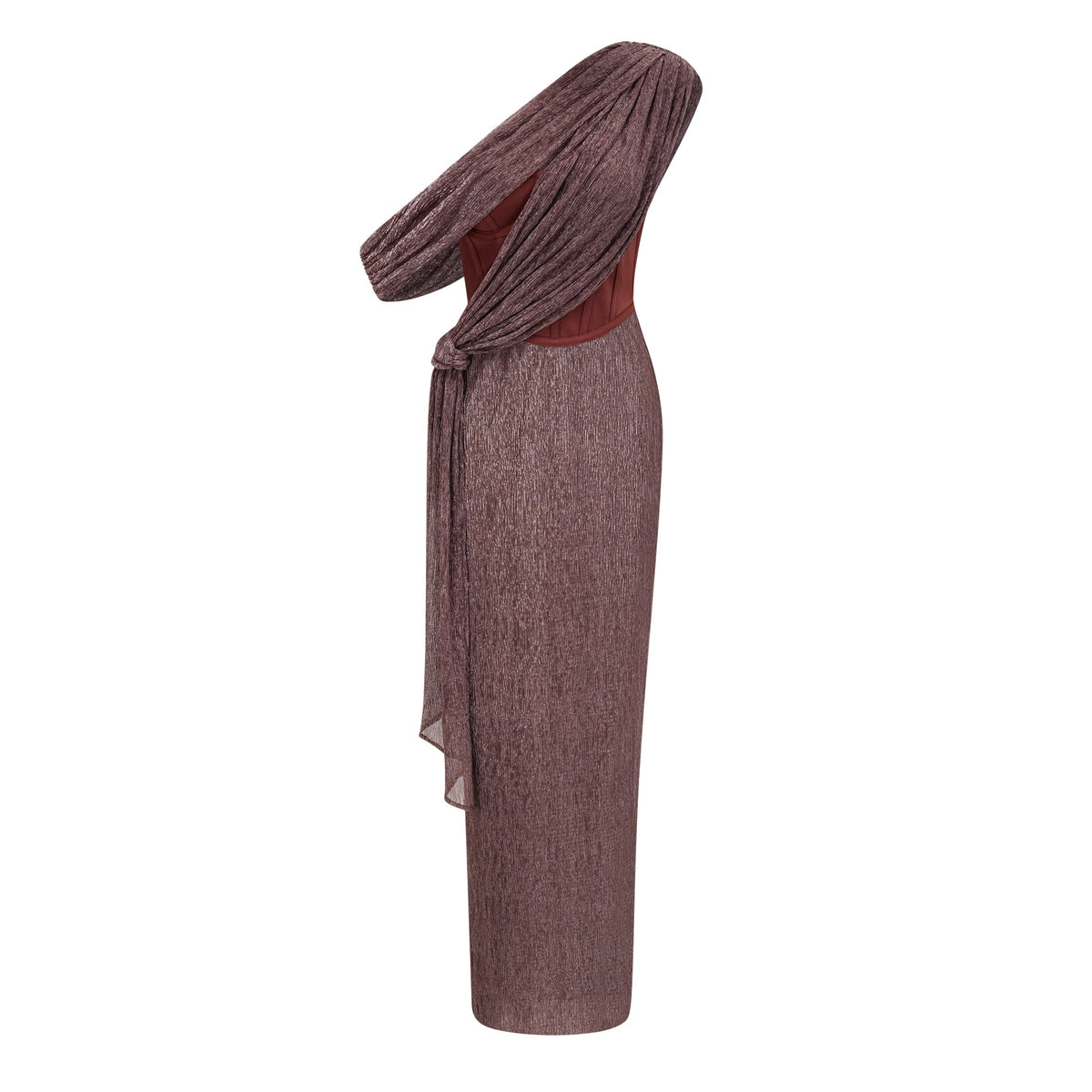 Delphine ribbon-design corset maxi dress in Brown (Final Sale-US Only)