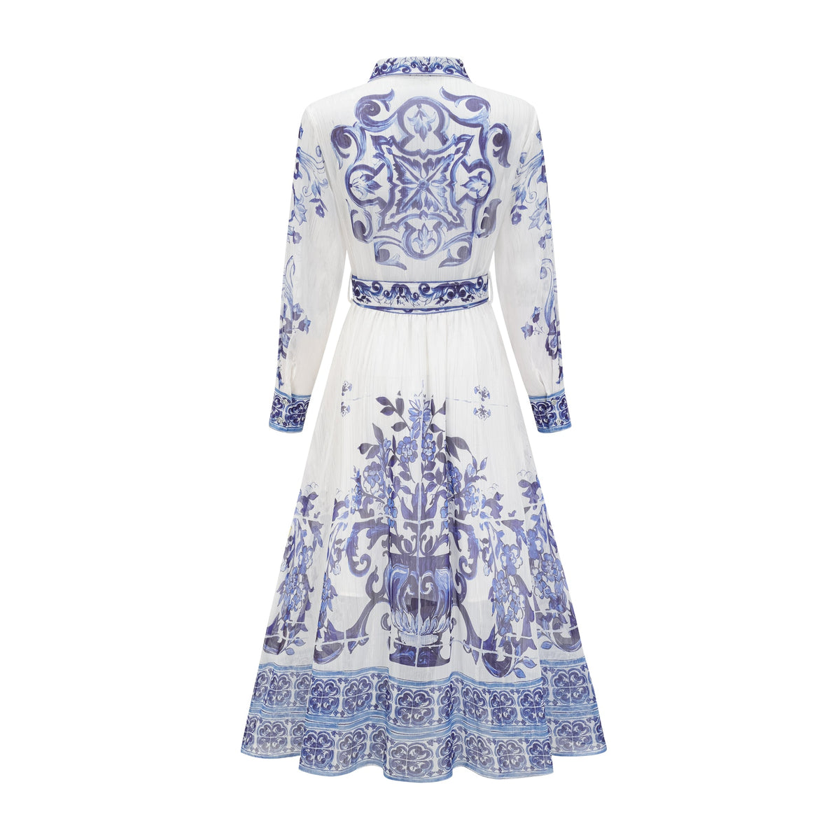 Isabelle pattern-print cinch-waist midi dress