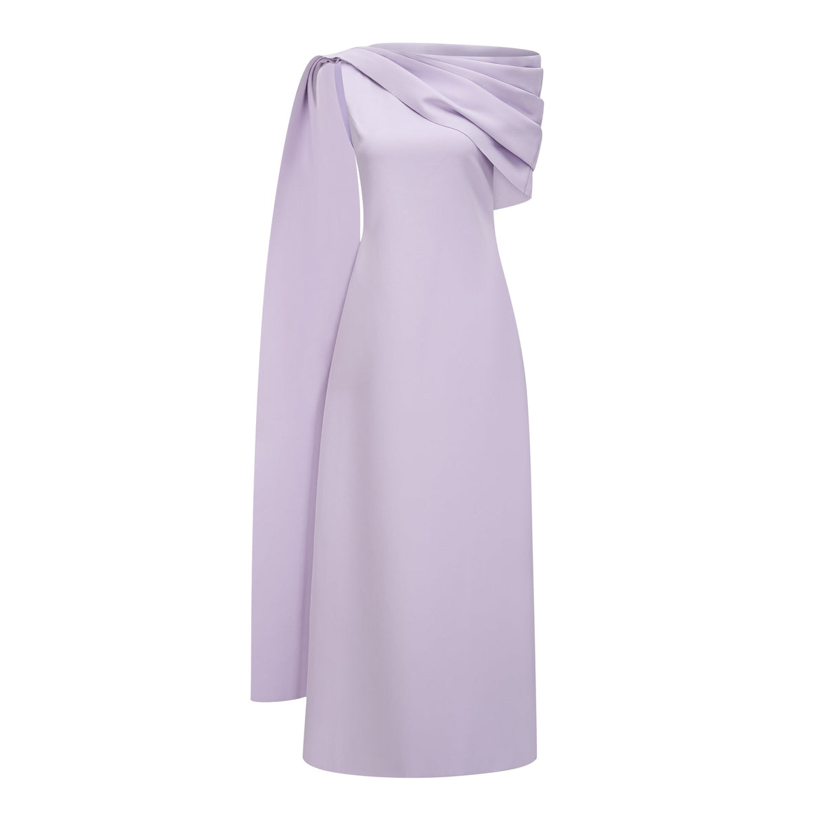 Annabelle Purple Cape-Design Ribbon Maxi Dress (Final Sale-US Only)