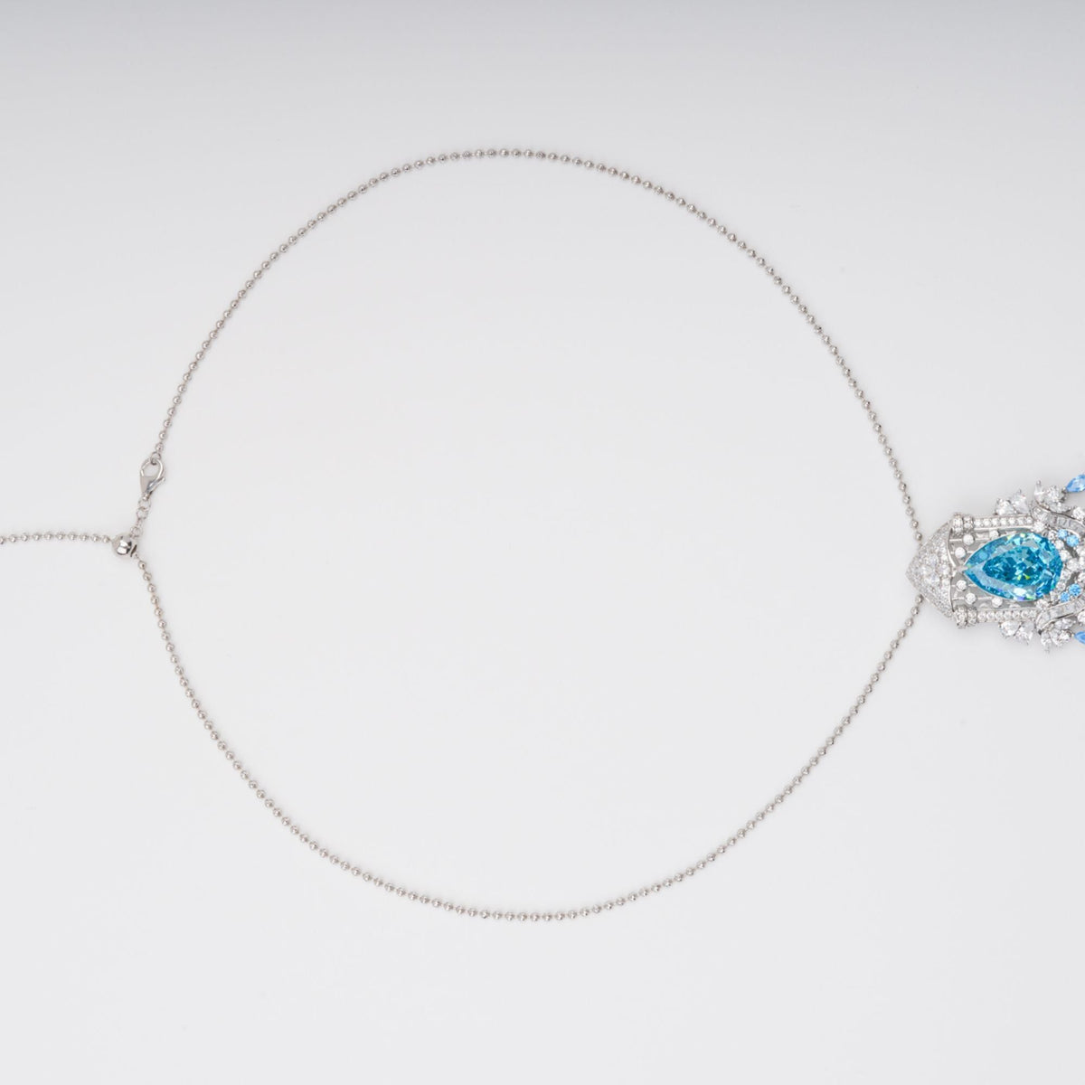 Aava Blue Teardrop Gemstone Pendant Sterling Silver Necklace