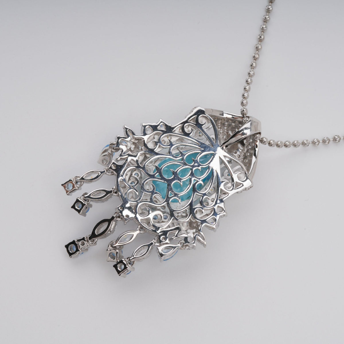 Aava Blue Teardrop Gemstone Pendant Sterling Silver Necklace