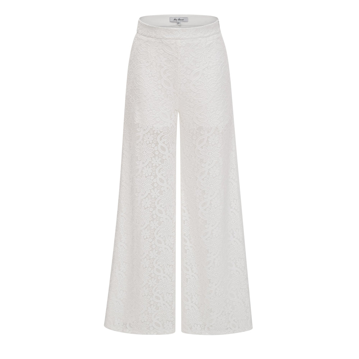 Loana White Floral Lace Top & Trousers Set