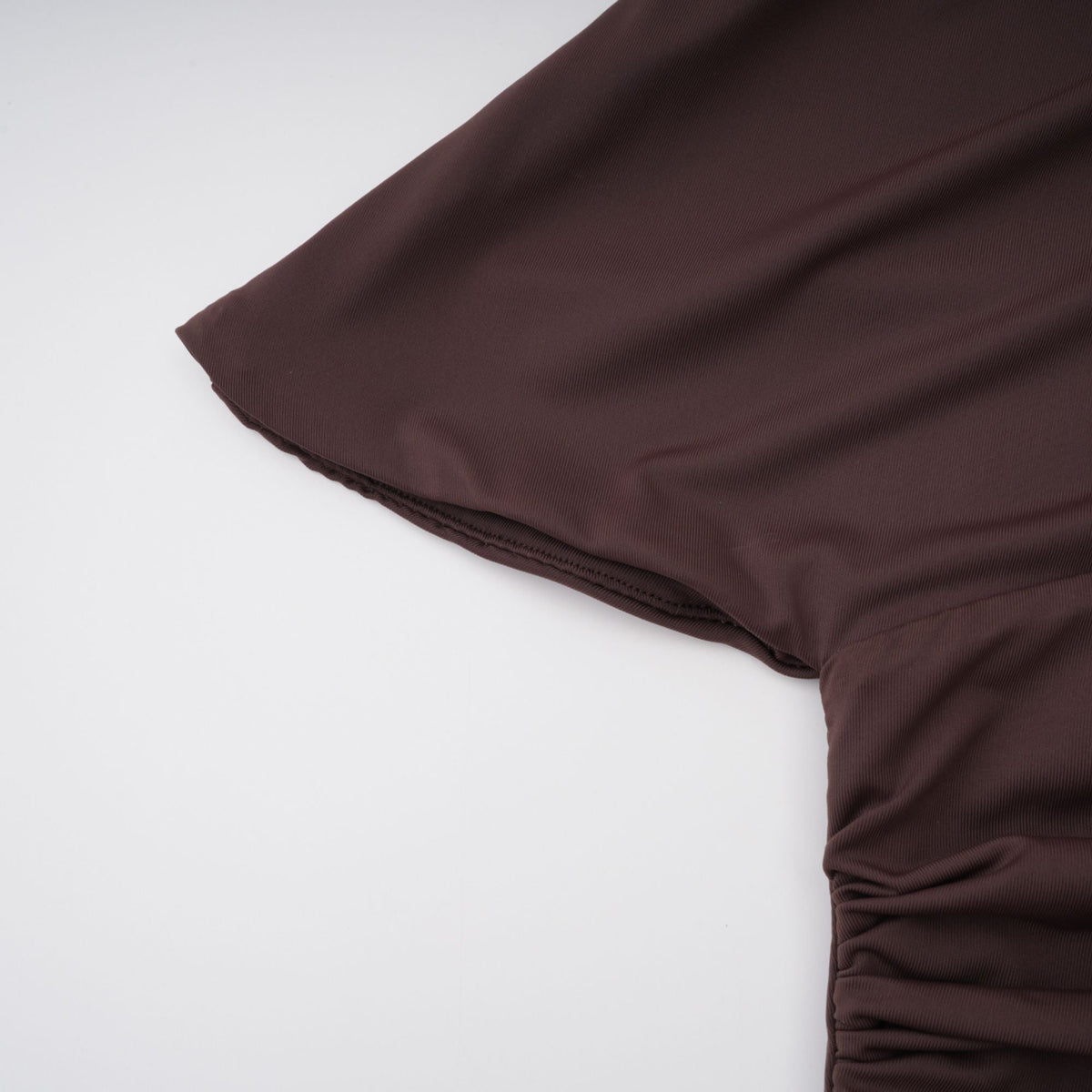 Prune Brown Night Out Asymmetrical Ruched Midi Dress (Final Sale-US Only)