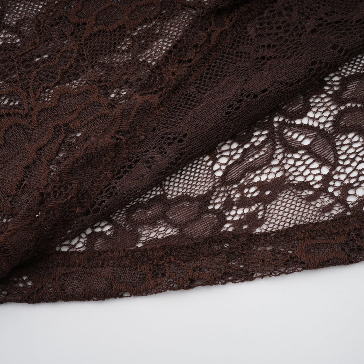 Brigitte Brown Lace Panel Ruched Maxi Dress (Final Sale-US Only)