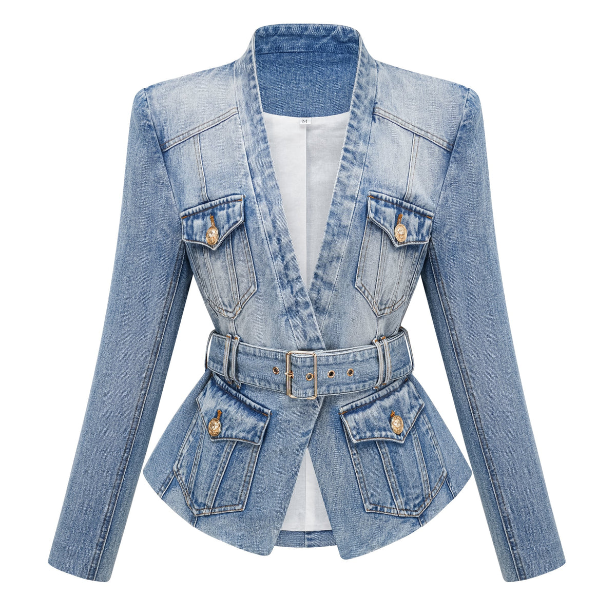 Edda Light Blue Belted Denim Jacket