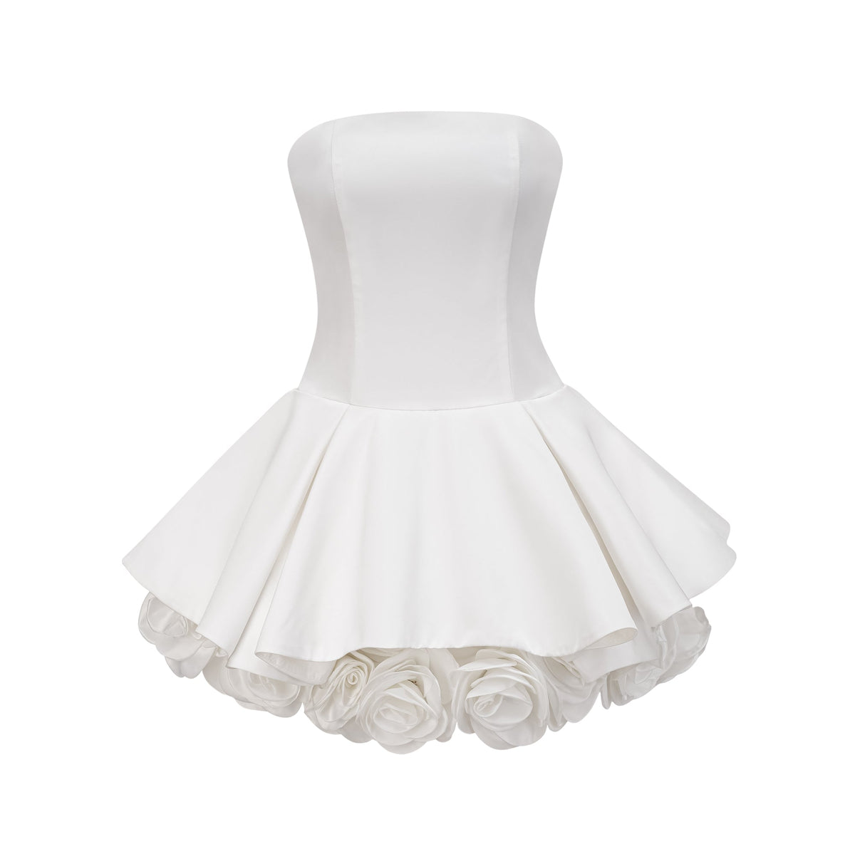 Lucie white petal-layered strapless corset mini dress (Final Sale-US Only)