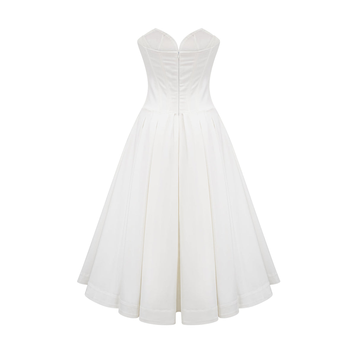 Katherine off-shoulder corset midi dress in White