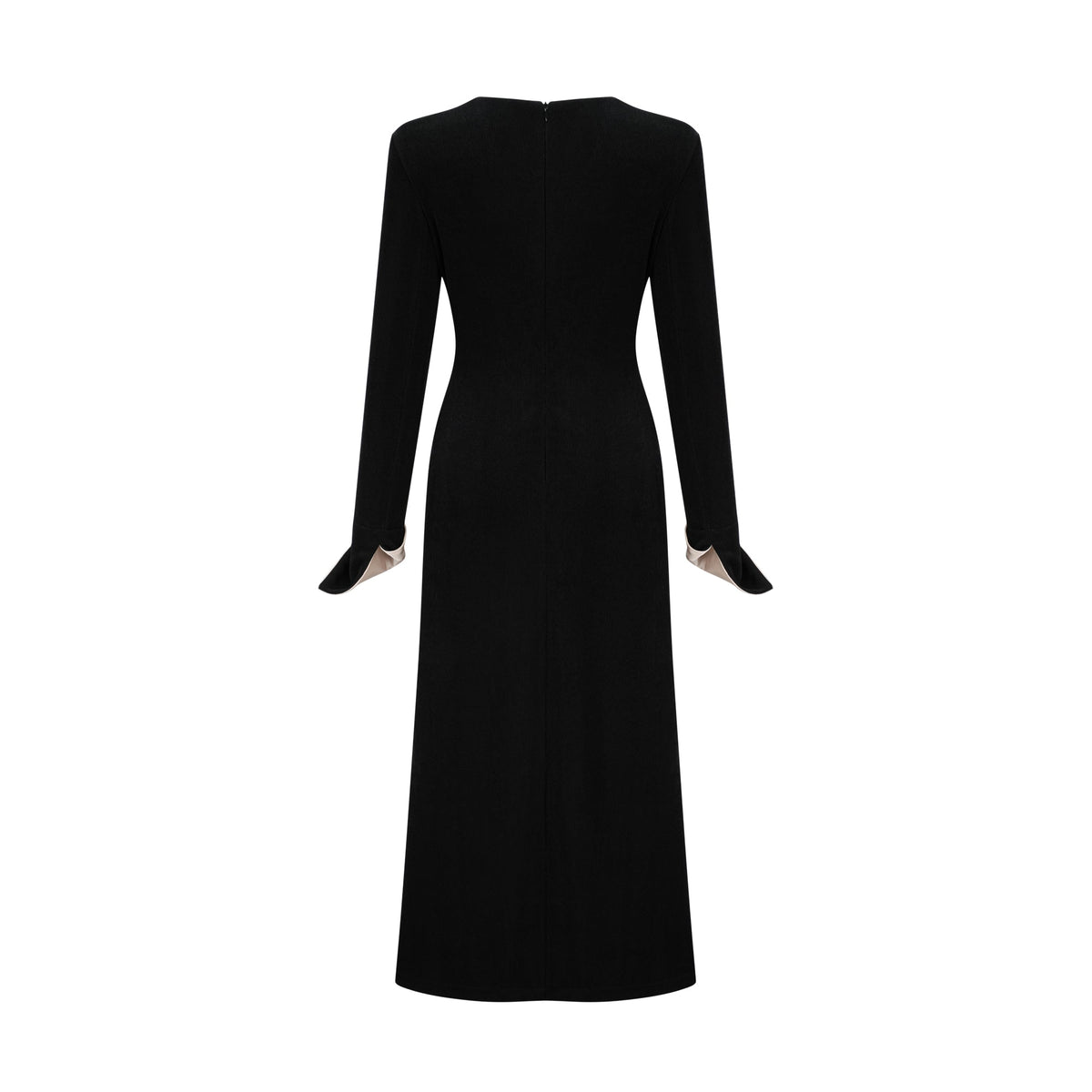 Karine contrast-color bowknot v-neck maxi dress