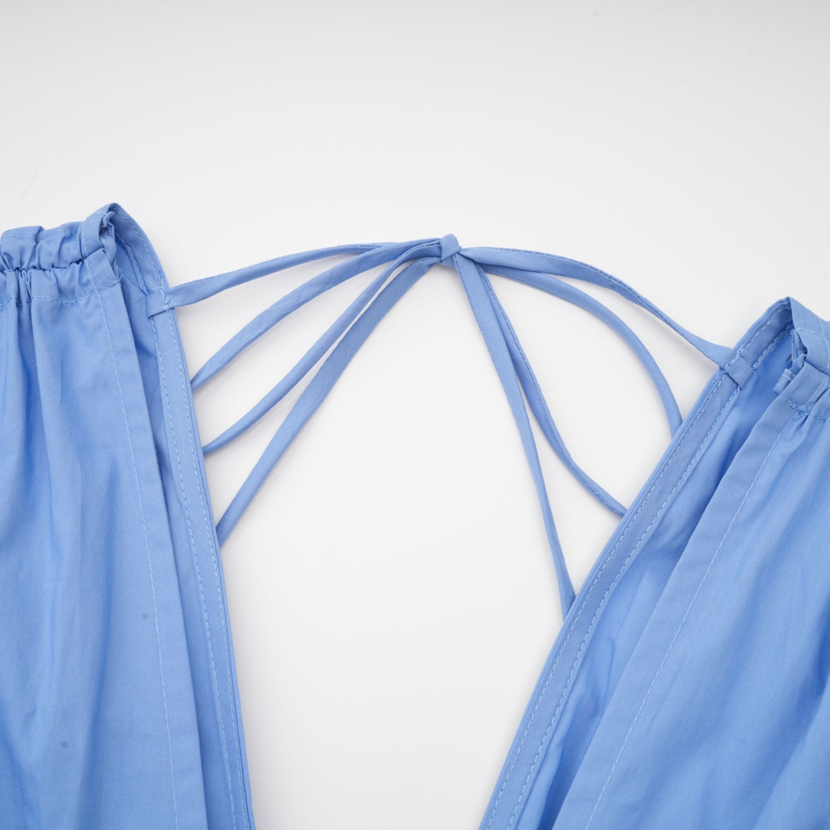 Emma petal-detail drawstring maxi dress in Blue (Final Sale-US Only)