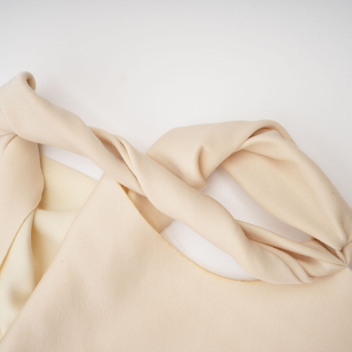 Rosalinda neutrals twist-strap mini dress