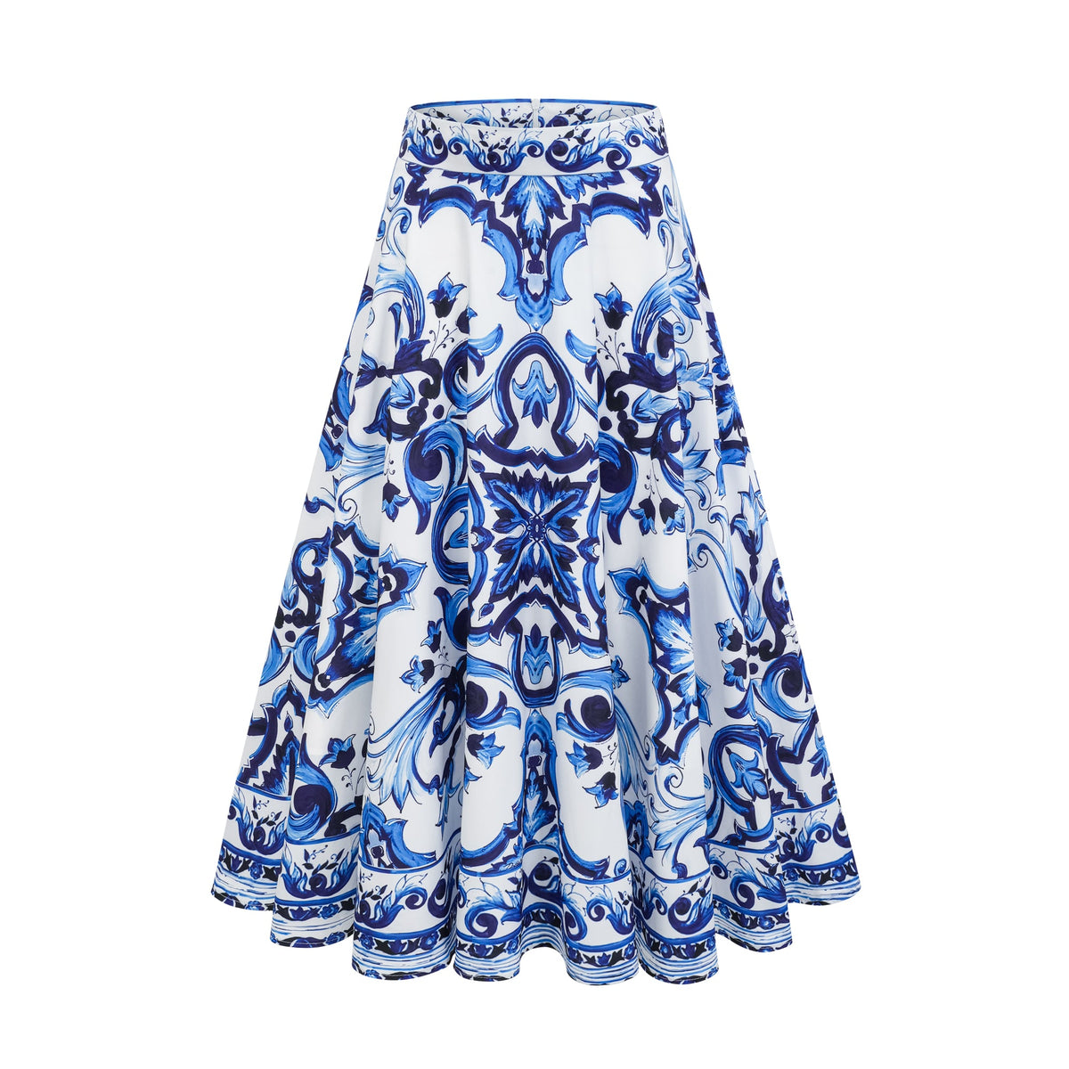 Allegra graphic-printed top & skirt matching set - Blue