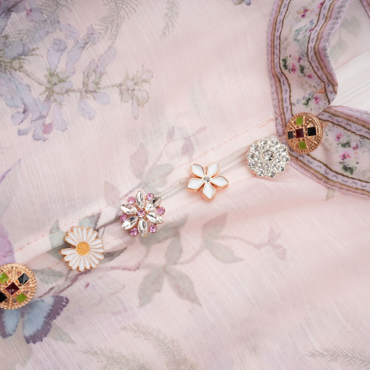 Fabienne light-pink floral-print mini dress