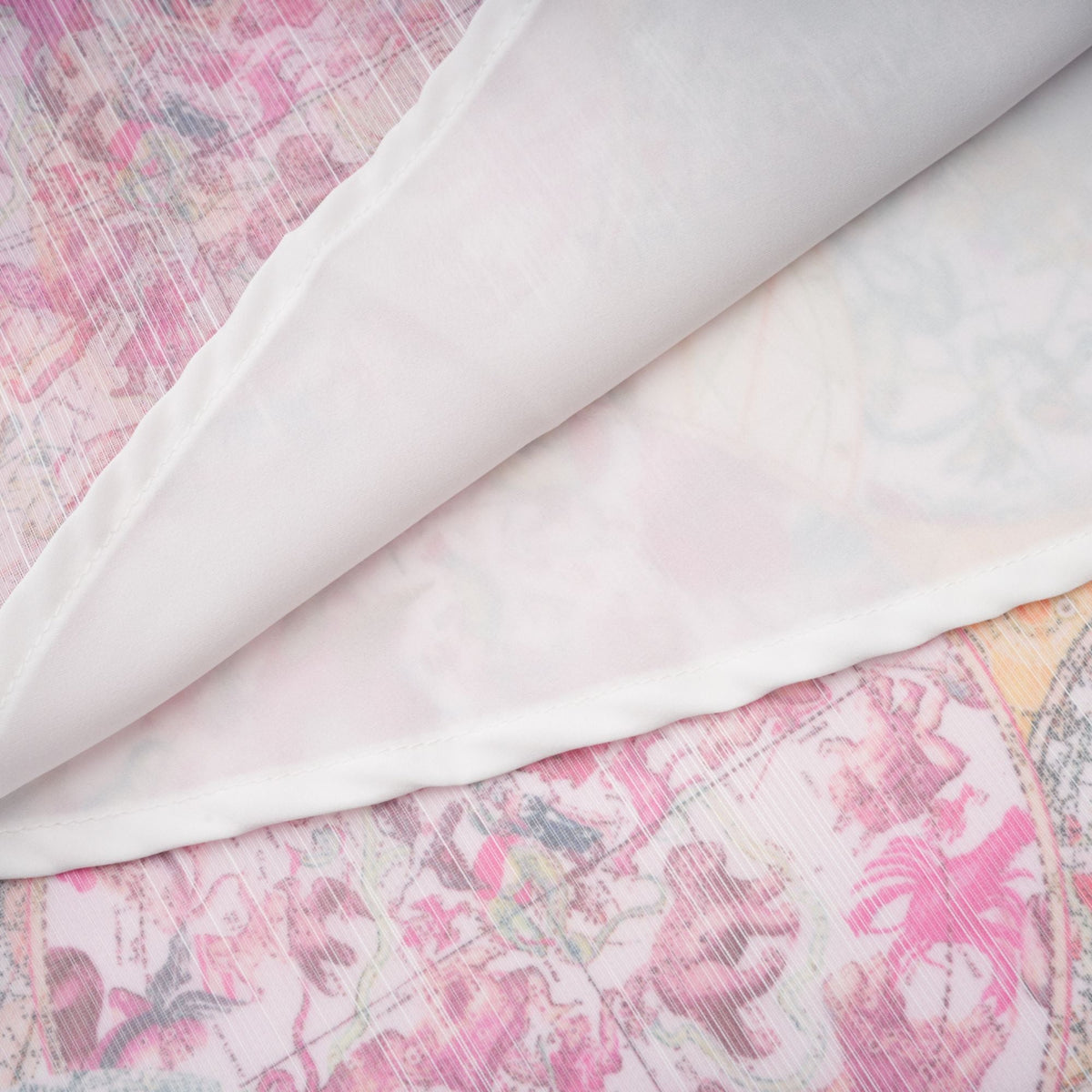 Cherry pink pattern-print shirt & skirt matching set