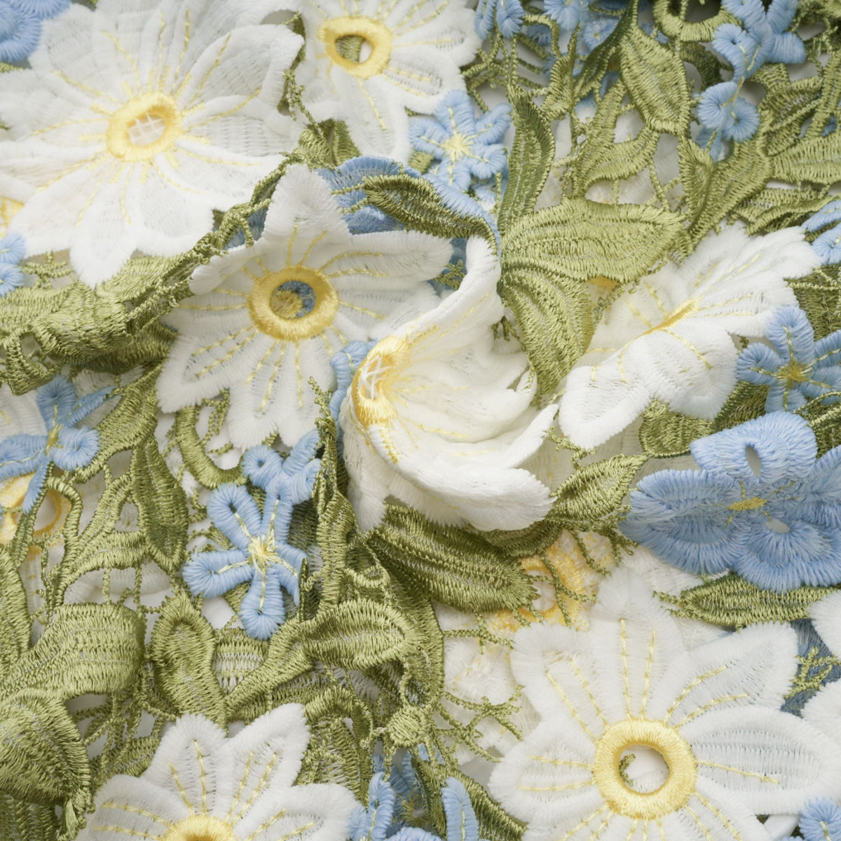 Carla floral embroidered hollow-carved midi dress (Final Sale)