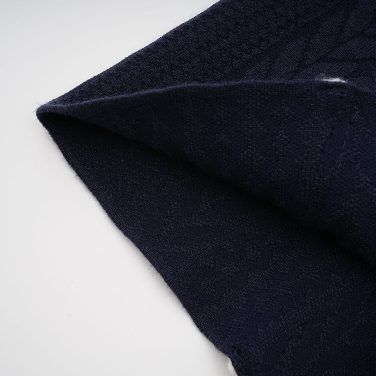 Elvira navy blue crochet-knit cardigan & trousers matching set (Final Sale-US Only)