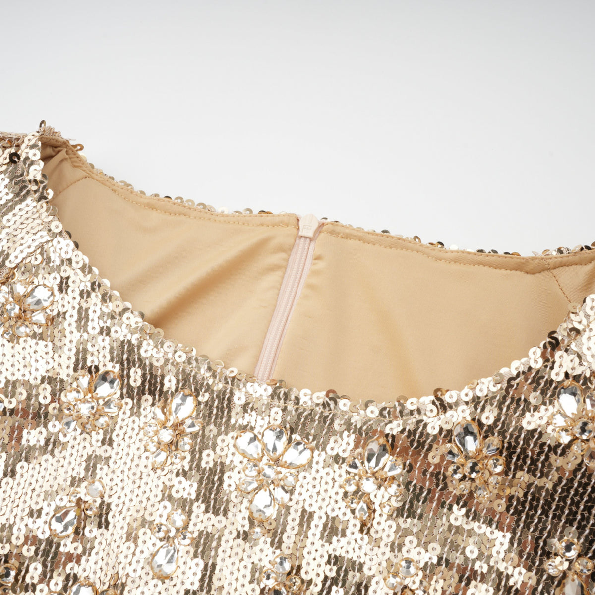 Federica Gold Train Sequined Maxi Dress (Final Sale-US Only)