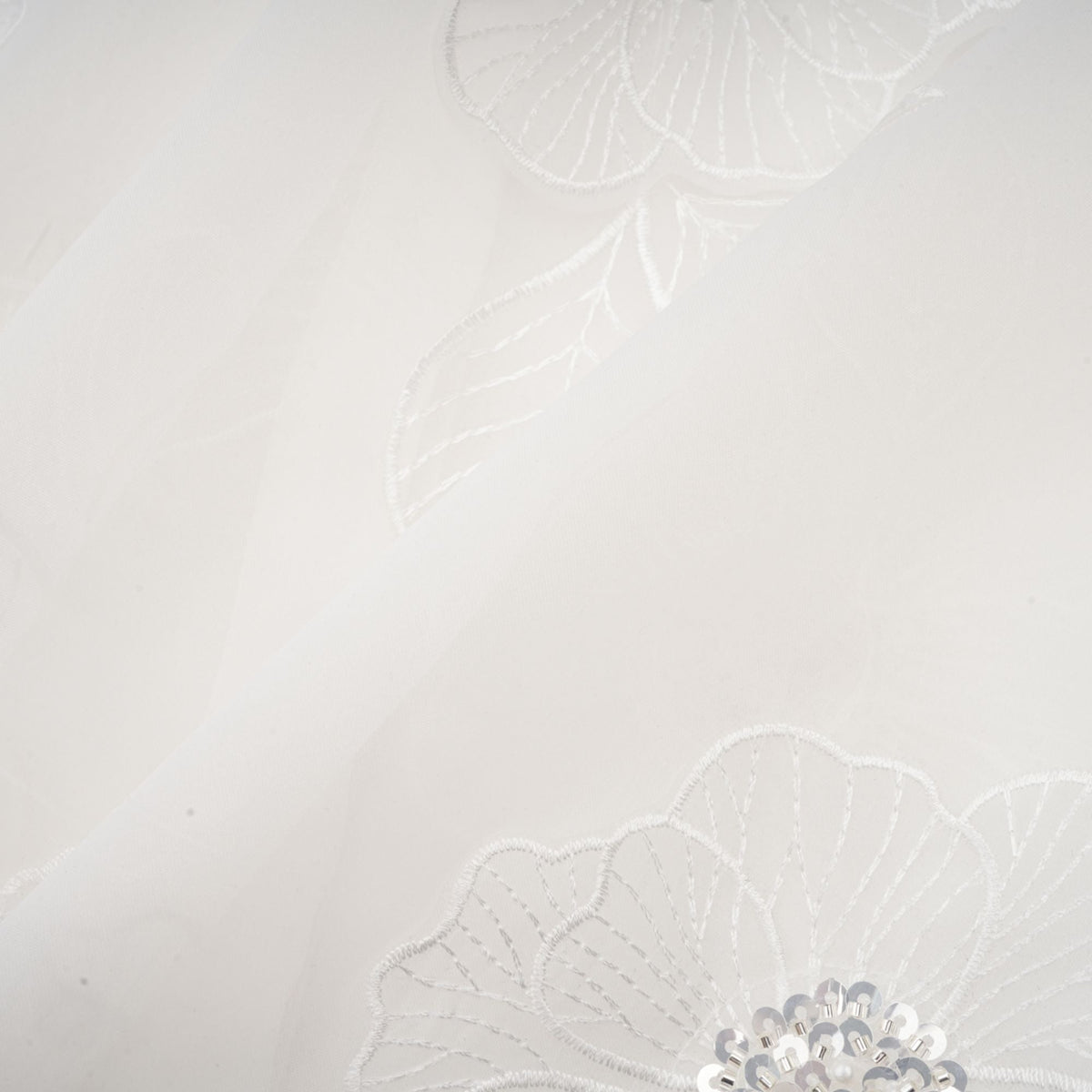 Béatrix white embellished semi-sheer shirt