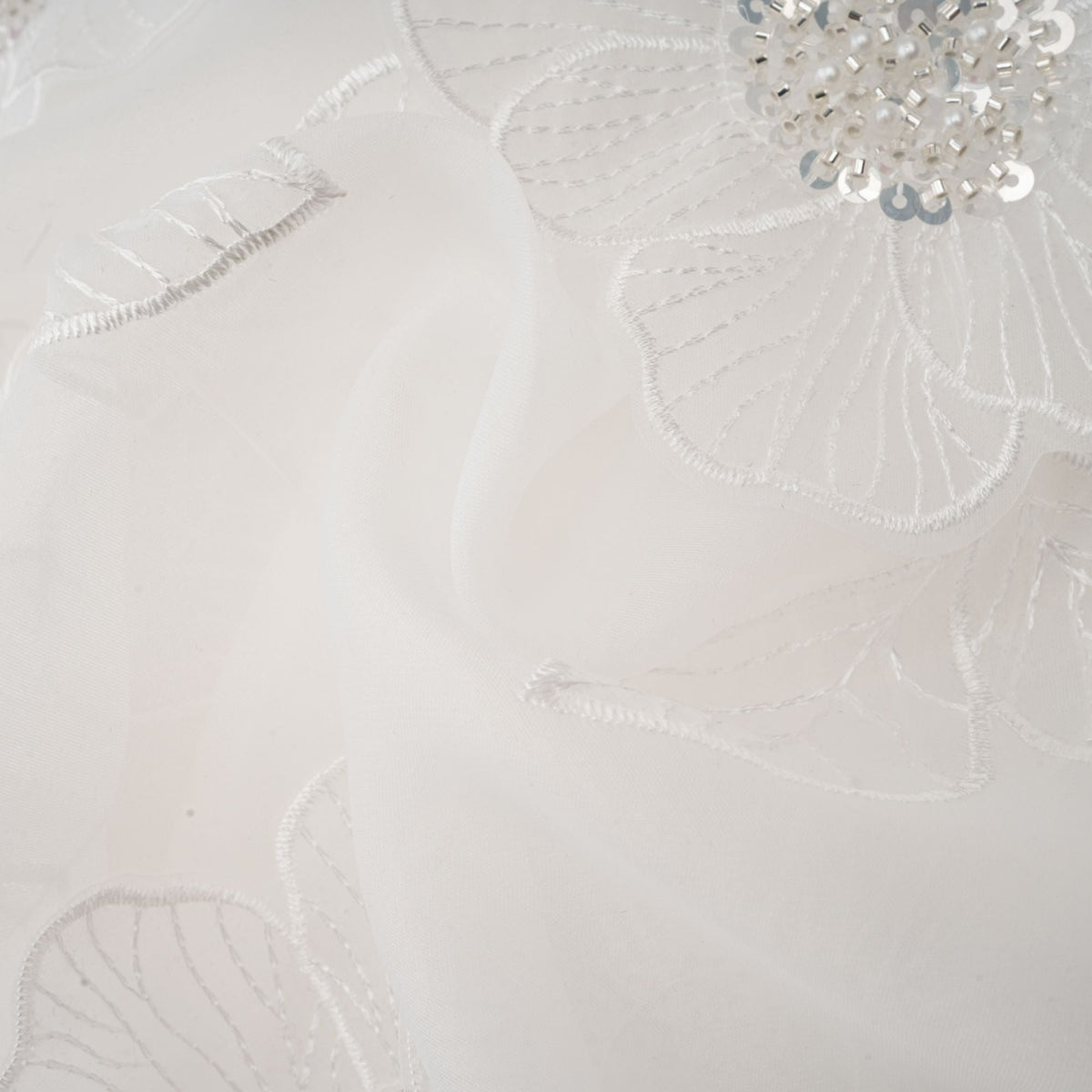 Béatrix white embellished semi-sheer shirt