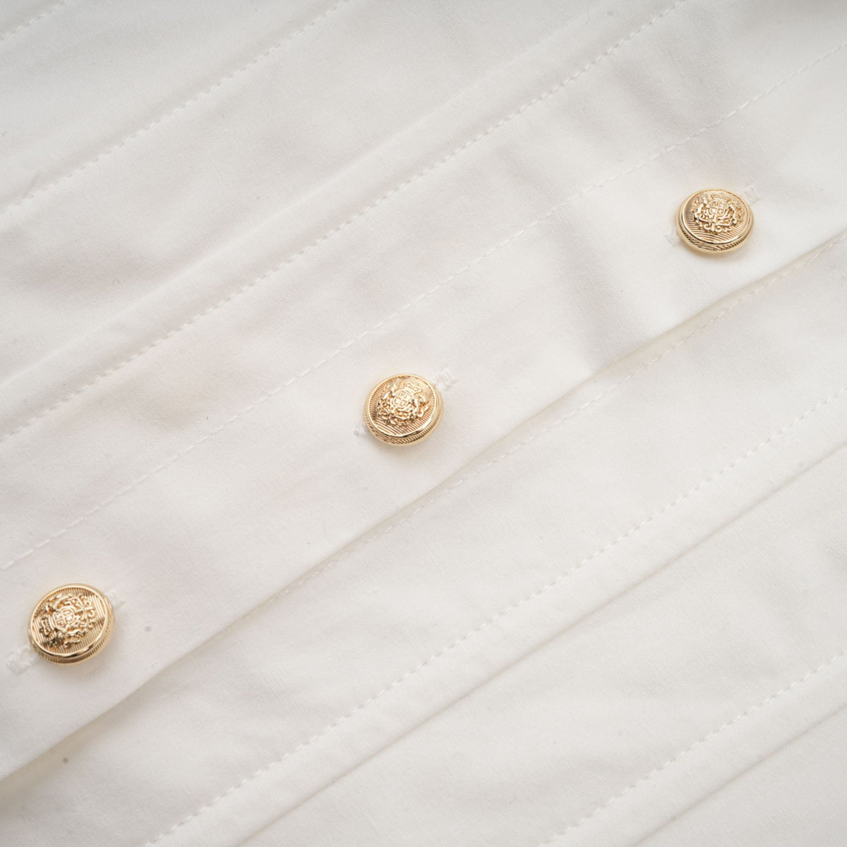 Orlane White Cinched-Waist Pleated Mini Shirt Dress