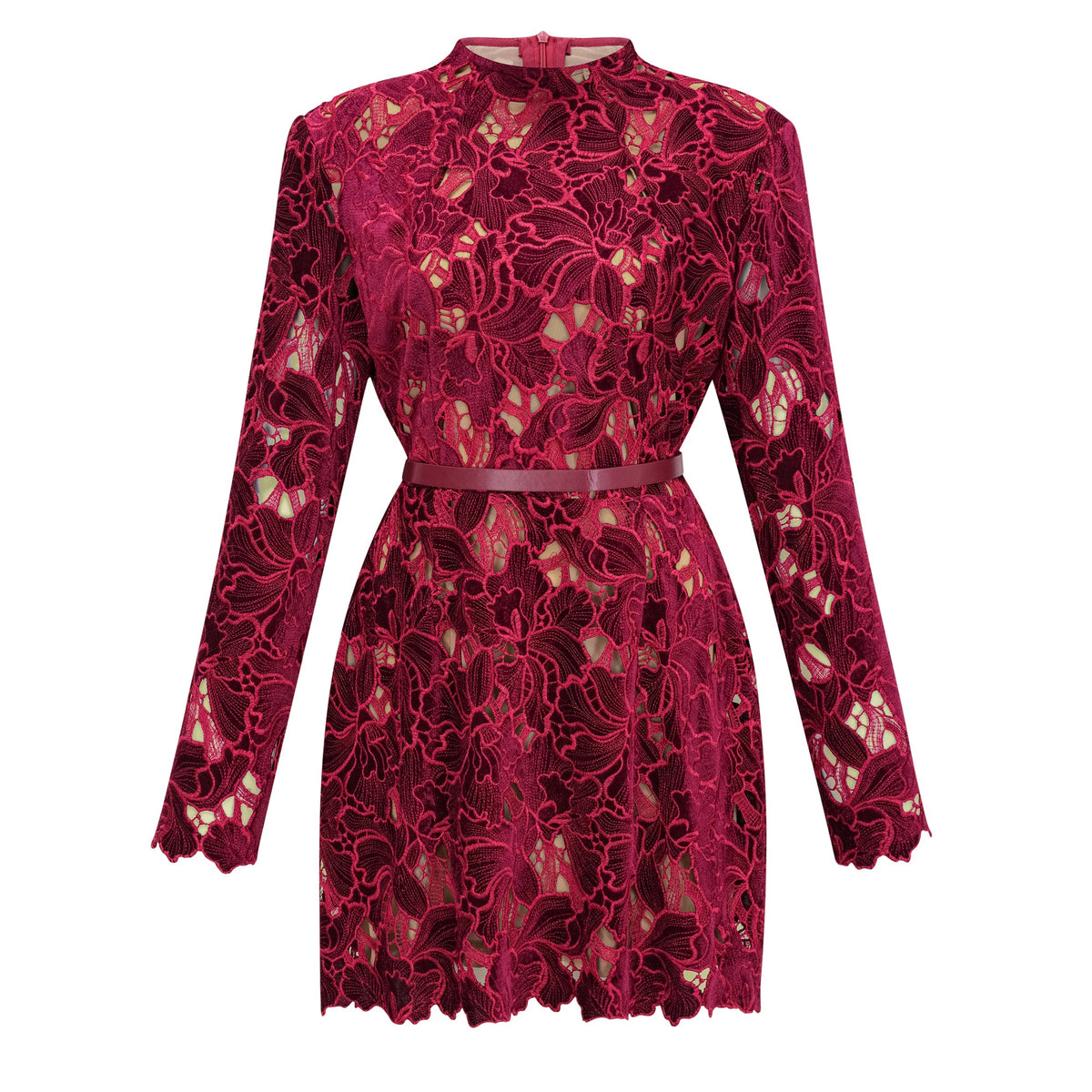 Hafdis Red Floral Embroidered Mini Dress (Final Sale-US Only)