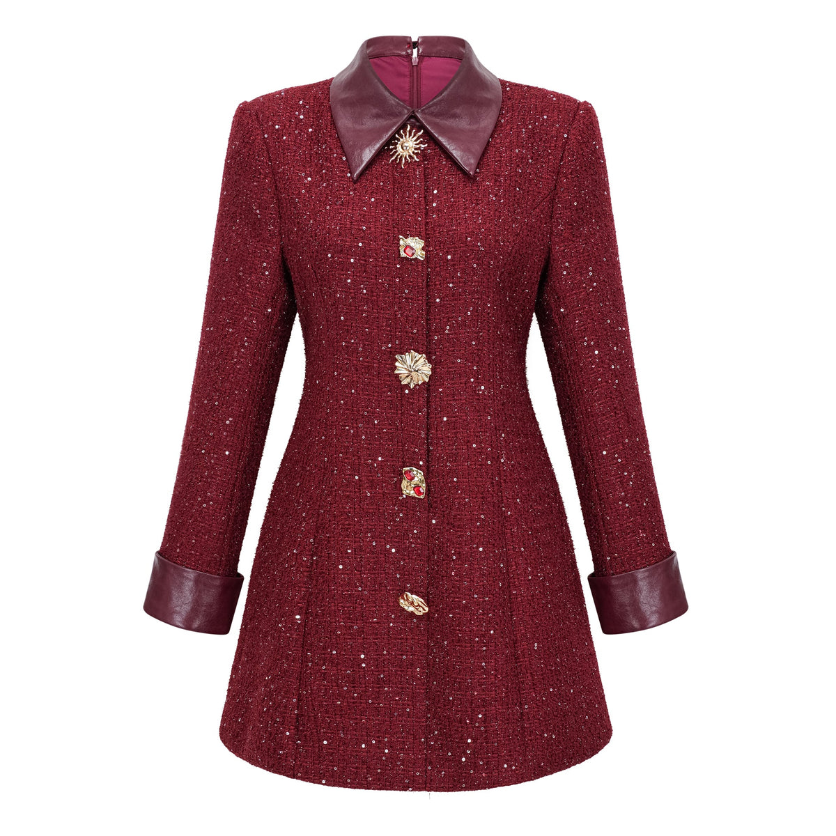 Ancora Red Embellished Tweed Mini Dress (Final Sale)
