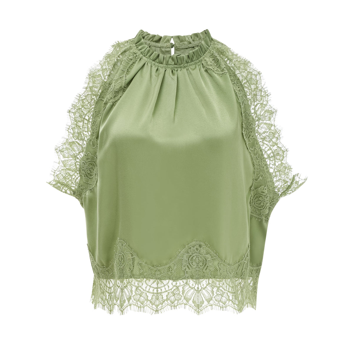 Florence Green Lace Panel Top & Skirt Set (Final Sale-US Only)