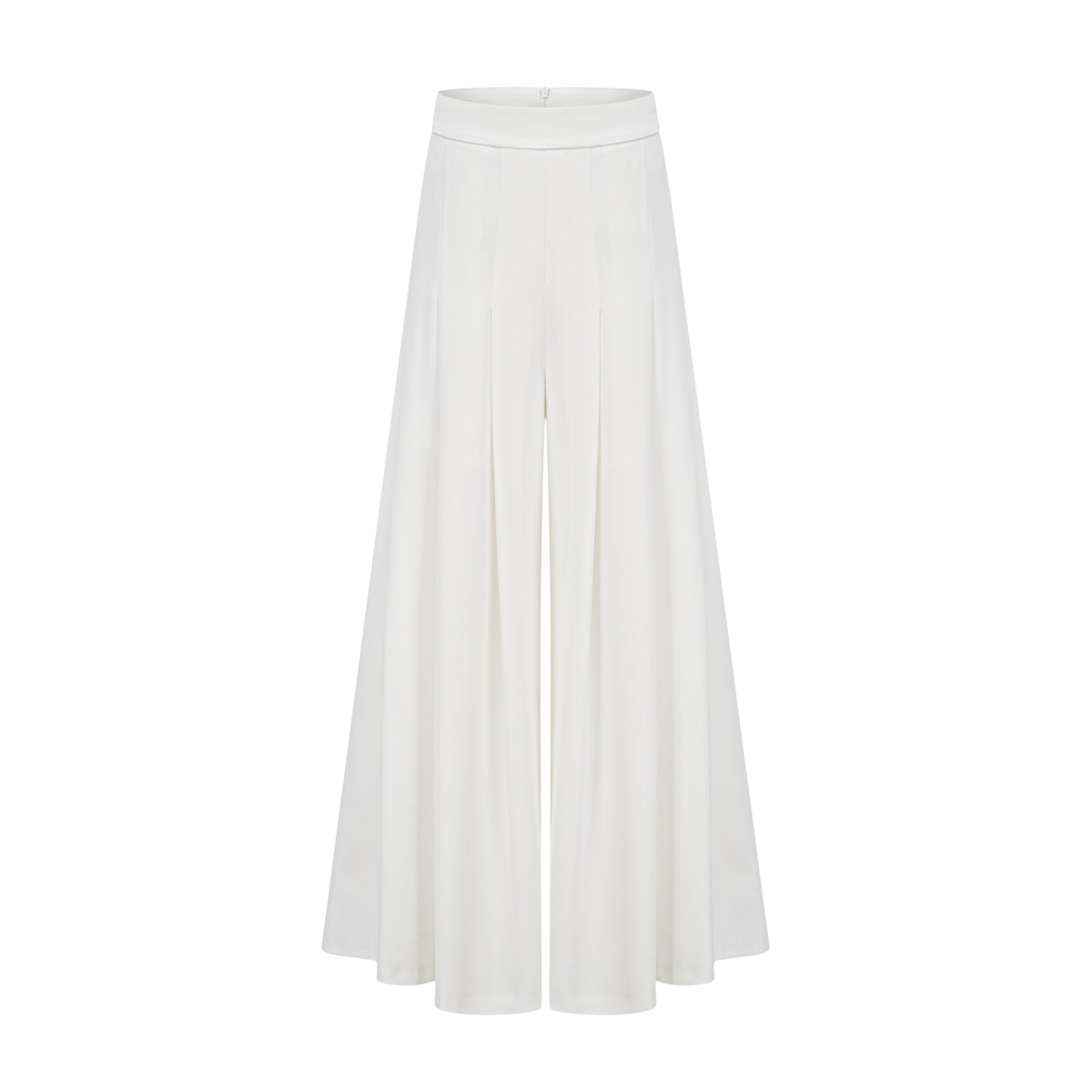 Adèle creased top & trousers matching set in White