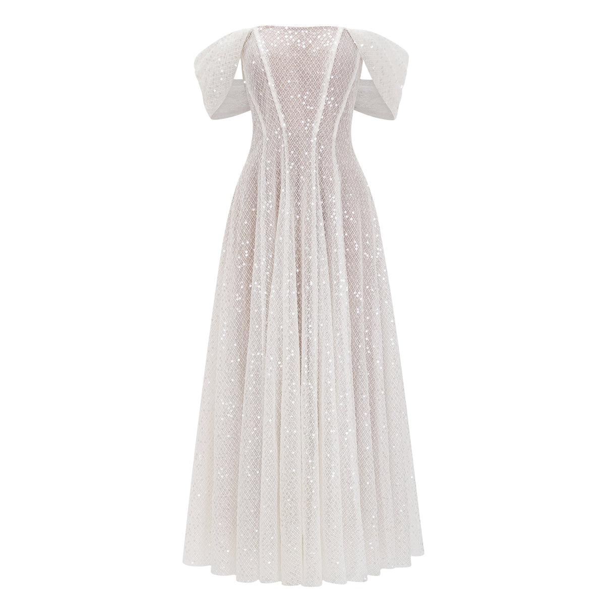 Esme White Off Shoulder Embellished Maxi Dress