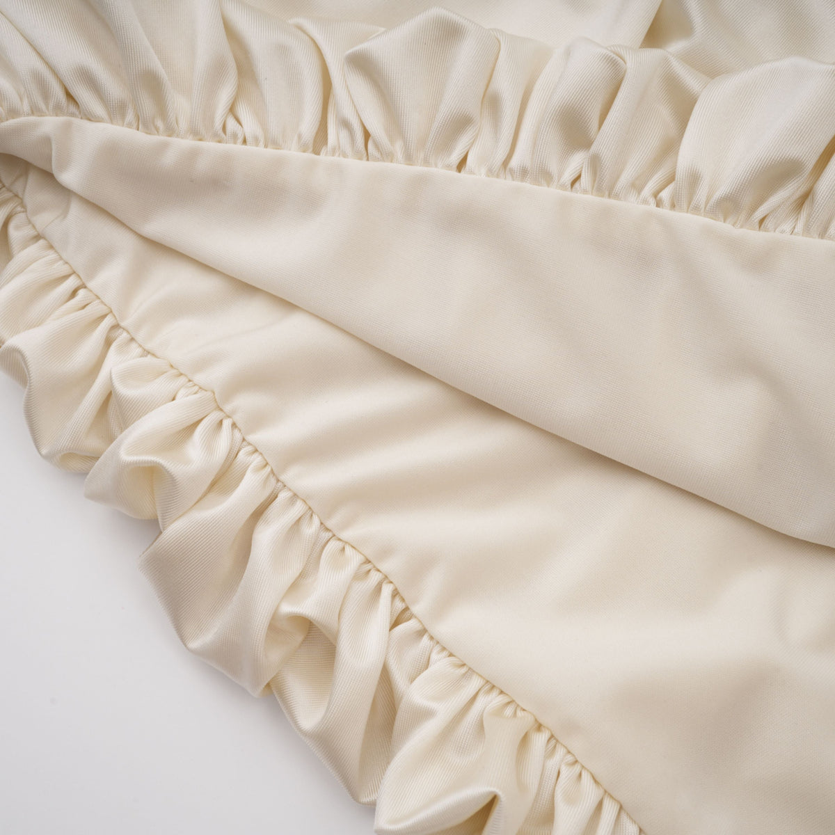 Vilhelmiina Cream White Halterneck Shirred Maxi Dress