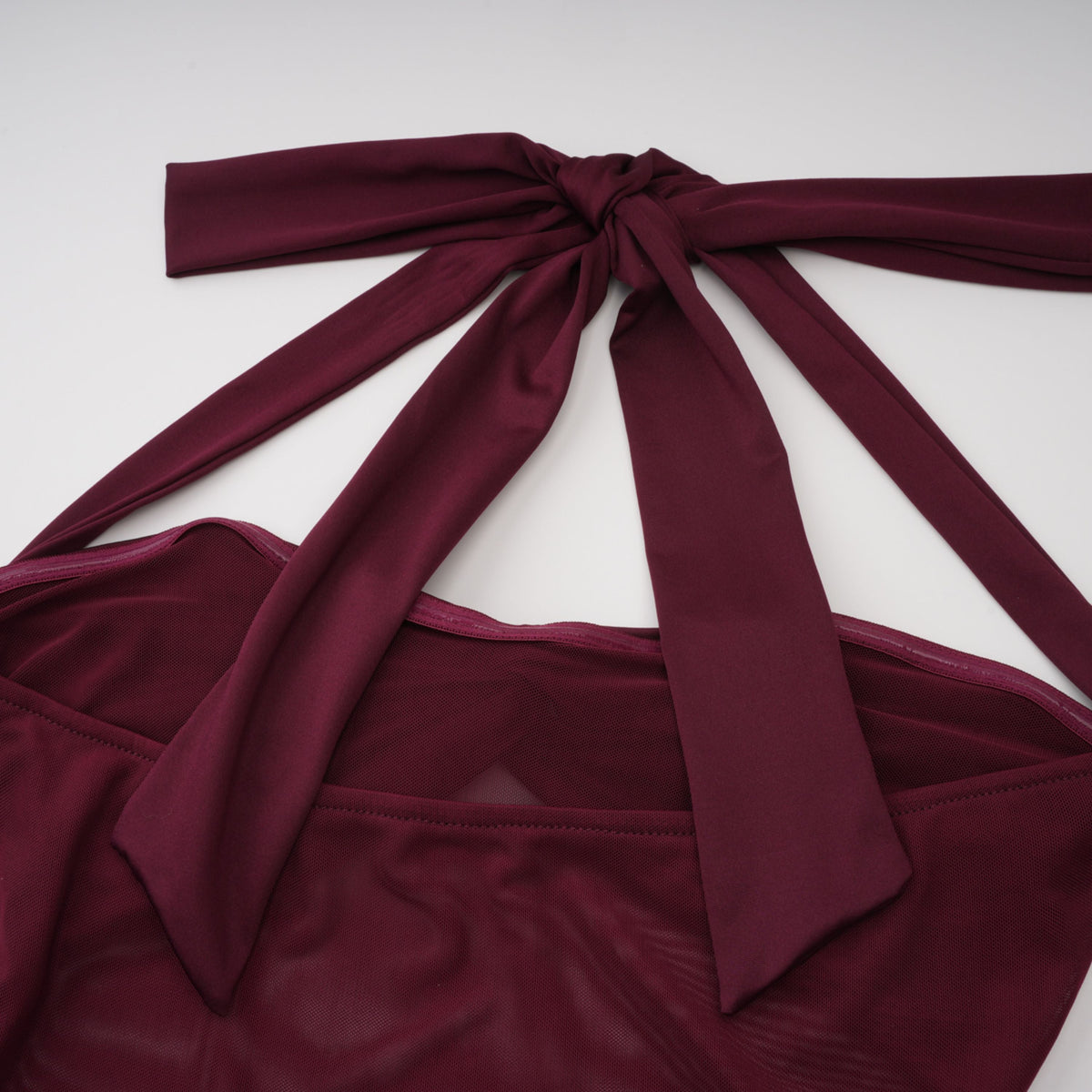 Amandine Burgundy Halterneck Gathered Maxi Dress (Final Sale)