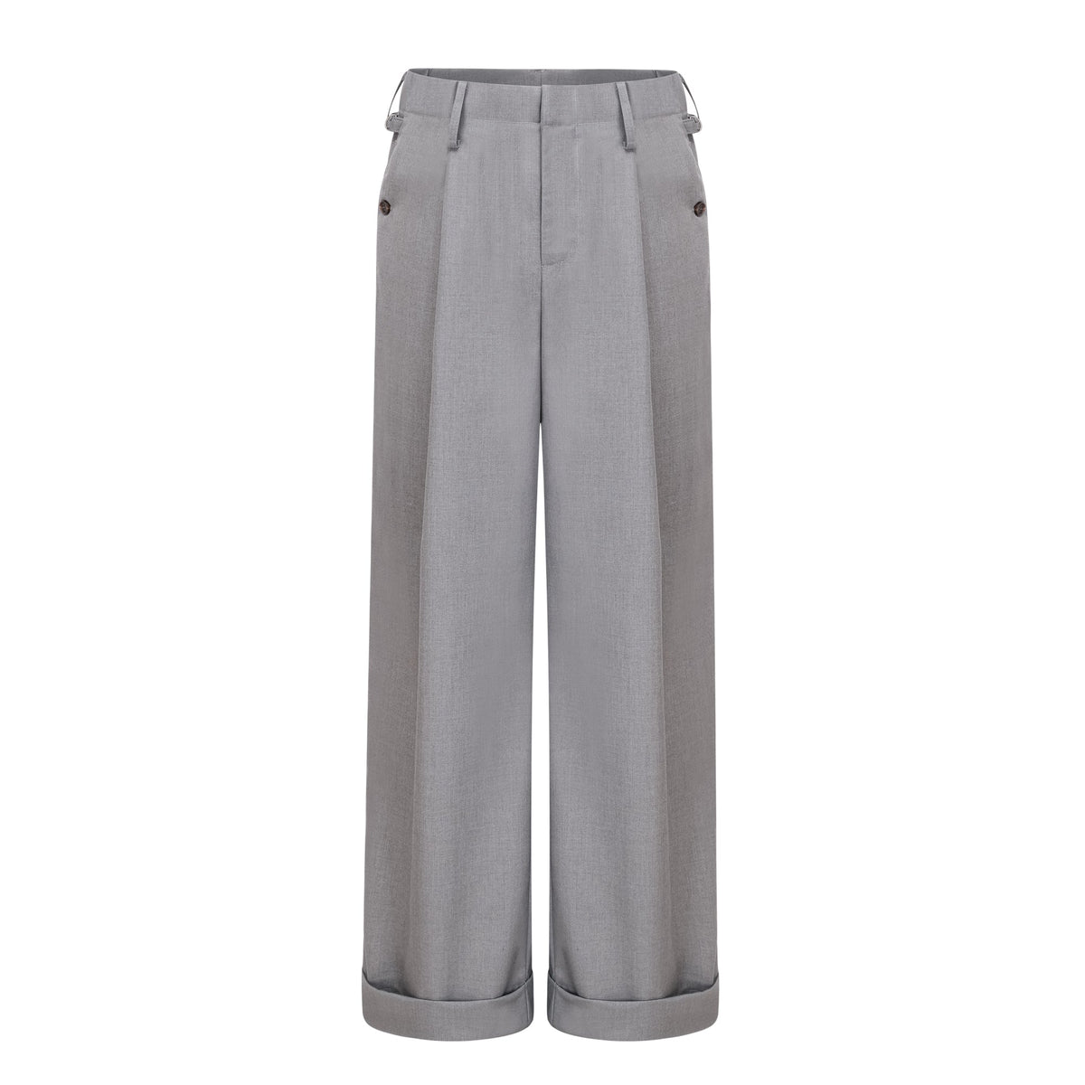 Cynthia Grey Asymmetrical Draped Shirt & Trousers Set (Final Sale-US Only)
