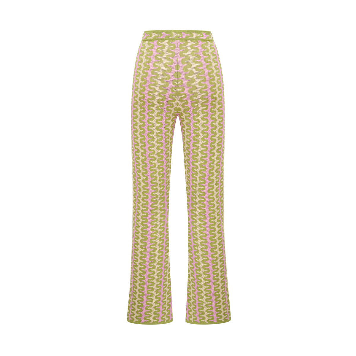 Ophélie green color-block knitted shirt & trousers matching set (Final Sale-US Only)