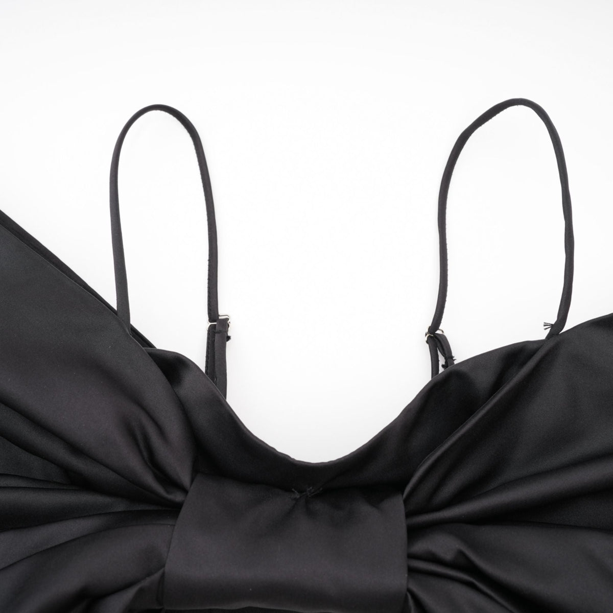Solène bowknot scoop-back top in Black (Final Sale)