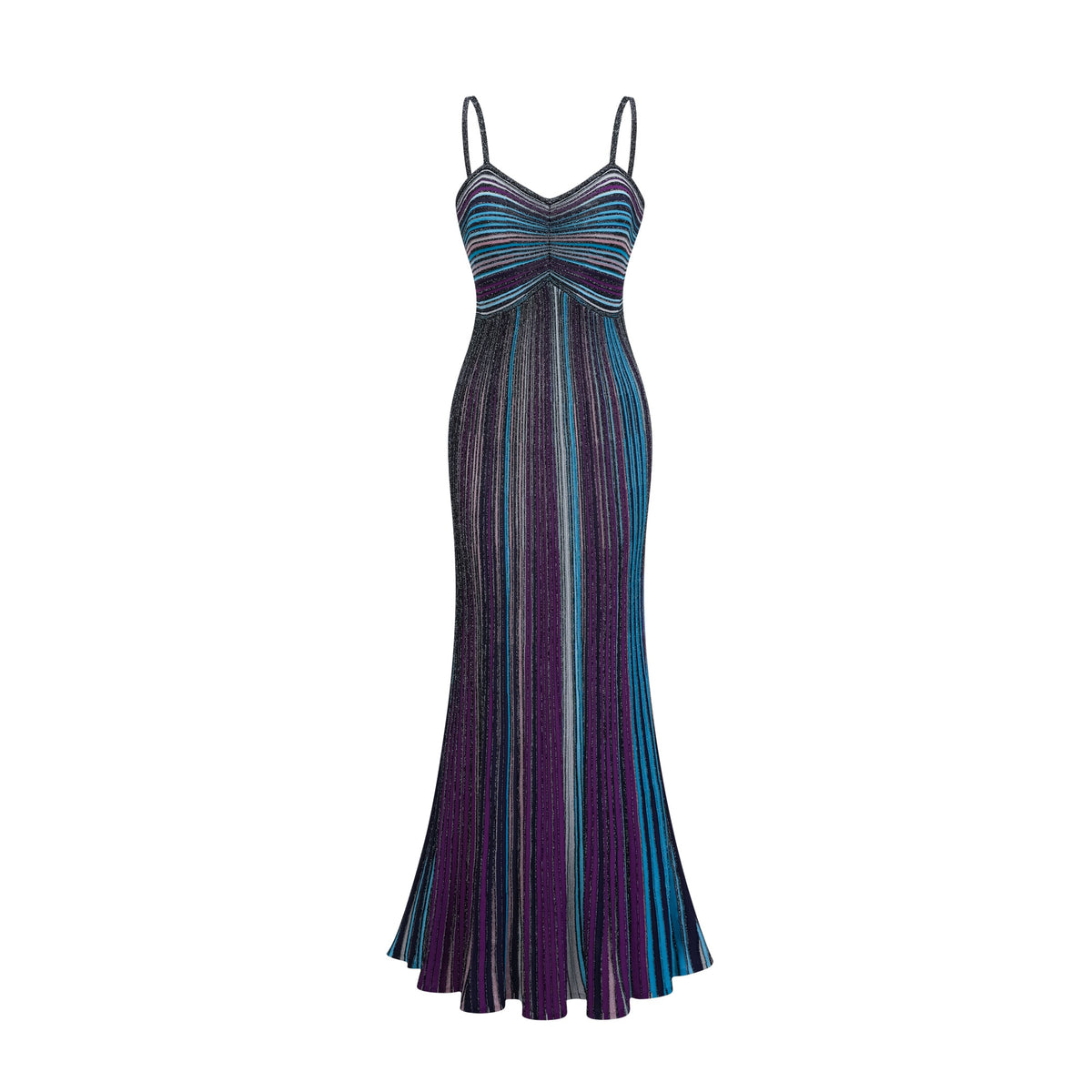 Bruyère Purple Sequin Striped Knit Maxi Dress (Final Sale-US Only)